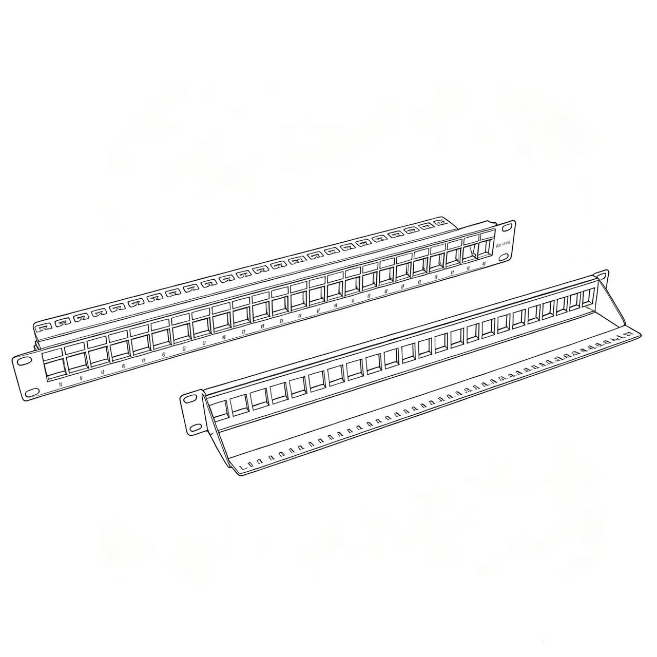 19 Inch 1U 24 Port Blank Patch Panel Unloaded Network Patch Panel