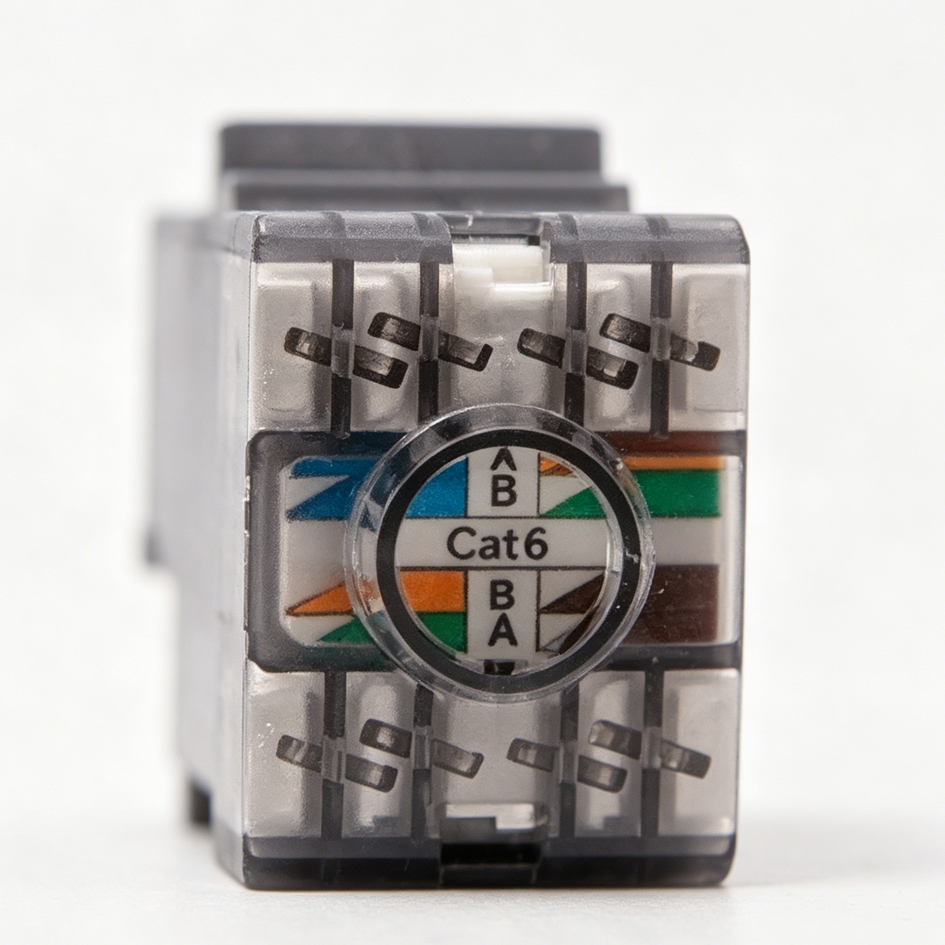 Cat6 Keystone Jack, 180 Degree Unshielded RJ45 Ethernet Module, IDC Punch Down Network Coupler