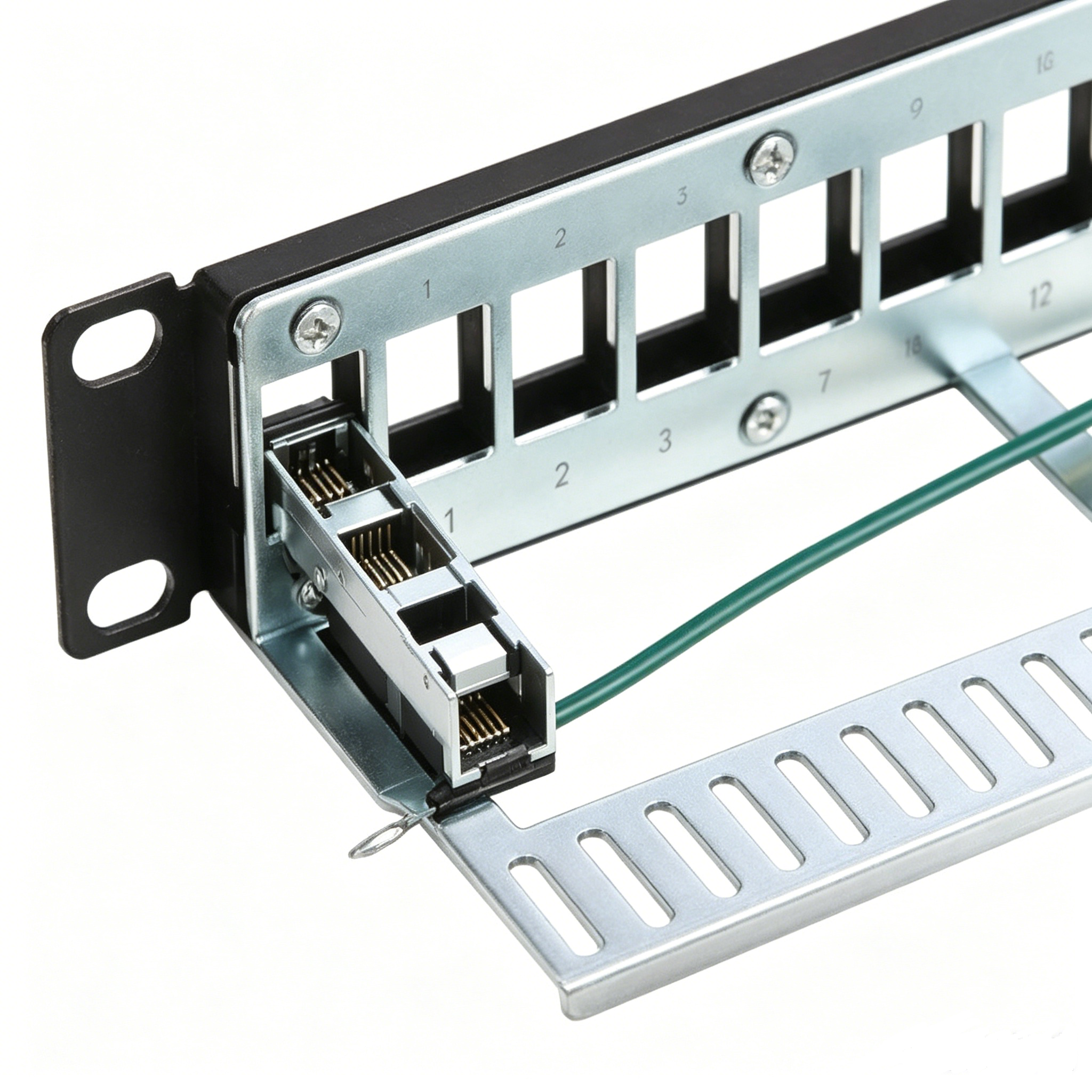 24 Port 1U Blank Shielded Patch Panel Frame