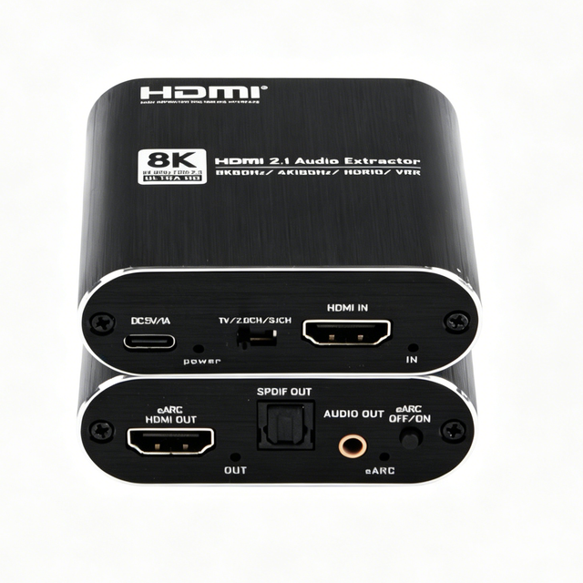 HDMI Audio Extractor EARC 8K@60Hz, HDMI 2.1 Audio Converter with Optical SPDIF 