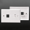 2 Port Keystone Wall Plate, US Standard 120 Type Faceplate for RJ45 RJ11 Keystone Jack