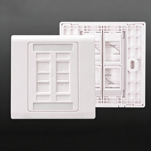 4 Port Keystone Wall Plate, 86 Type ABS Faceplate for RJ45 RJ11 Keystone Jack