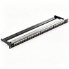 128° Angled Blank Patch Panel 1U 19 Inch 12/24 Port Empty Keystone Network Patch Panel with Ground Wire