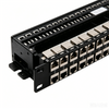 48-Port 1U High Density Shielded Cat6a Patch Panel with Cable Management