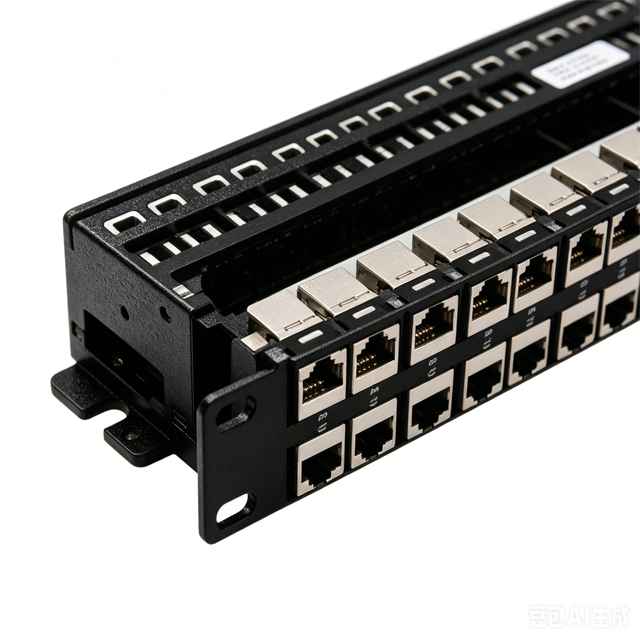 48-Port 1U High Density Shielded Cat6a Patch Panel with Cable Management