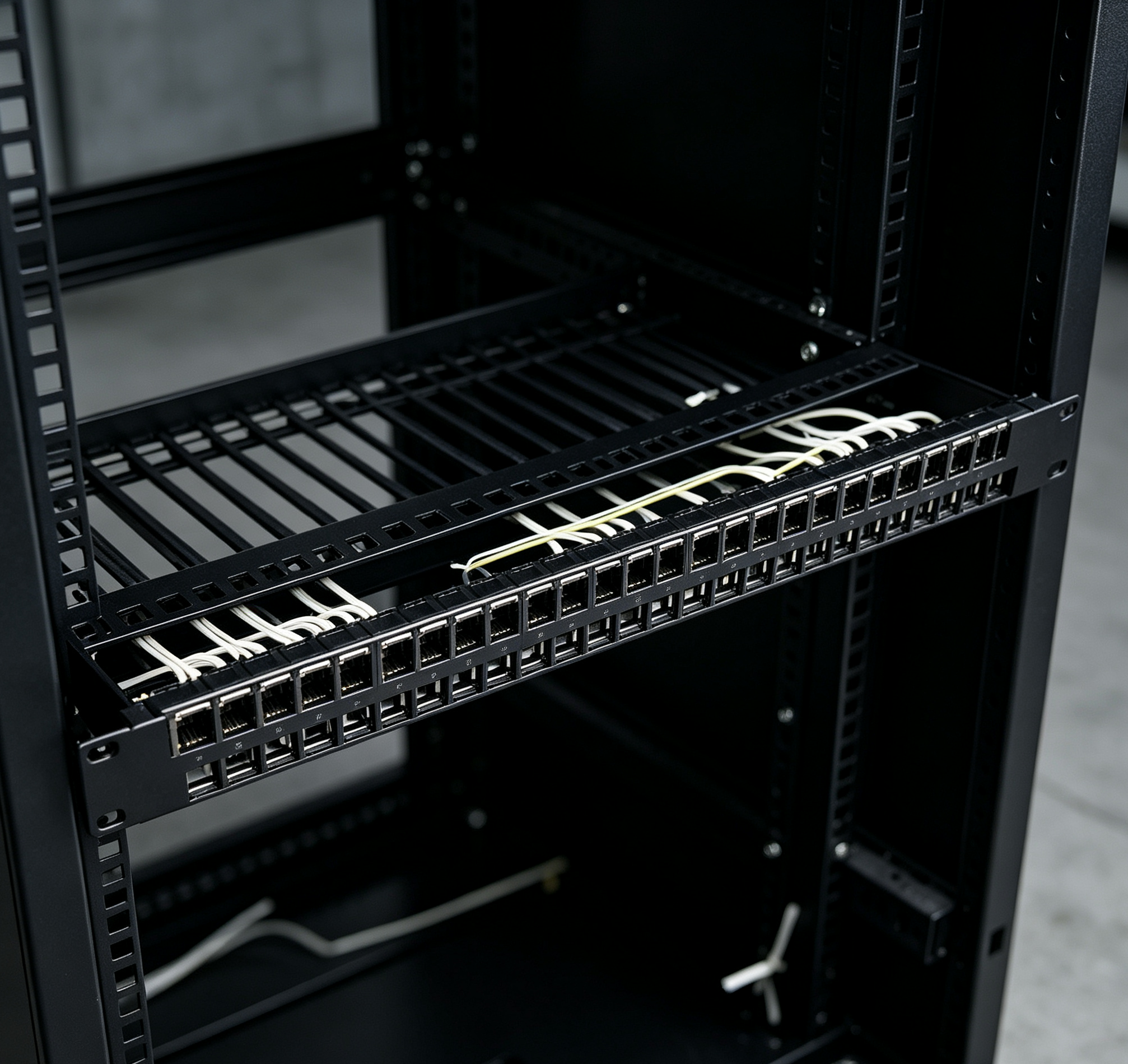 24 Port Blank Shielded Patch Panel 1U 19 Inch Empty Modular Patch Panel with Cable Manager Ground Wire