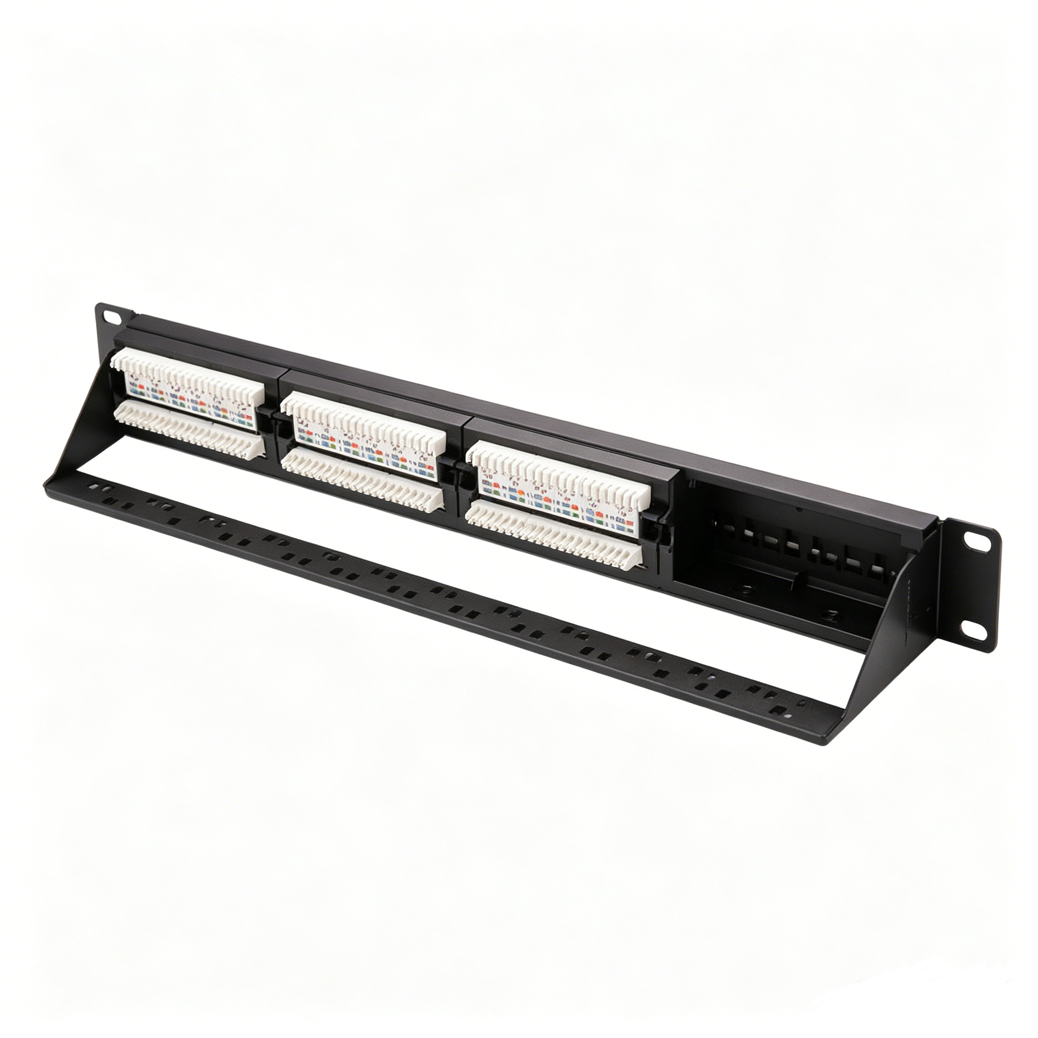 19 Inch 1U 24 Port Cat6A UTP Patch Panel PP6-07-C6A Rack Mount RJ45 Ethernet Patch Panel