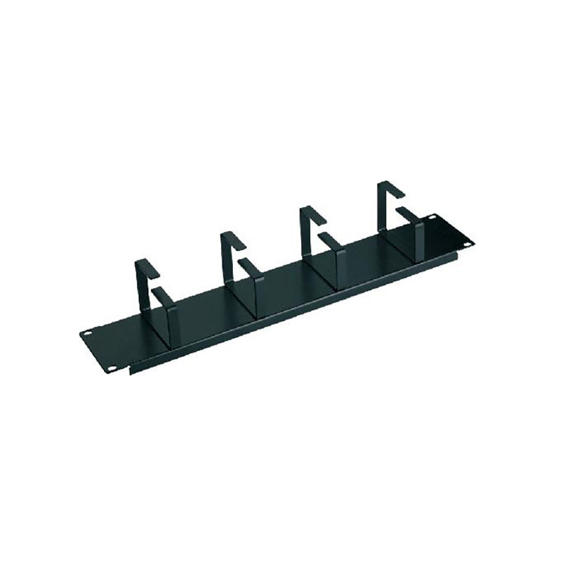 19 Inch 1U Metal Cable Management Rack, 5 Loops Horizontal Cable Organizer for Server Network Cabinet