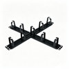 1U Rack Mount Cable Manager 5 D-Ring Metal Cable Organizer with Dust Brush for Standard 19'' Server Network Cabinet