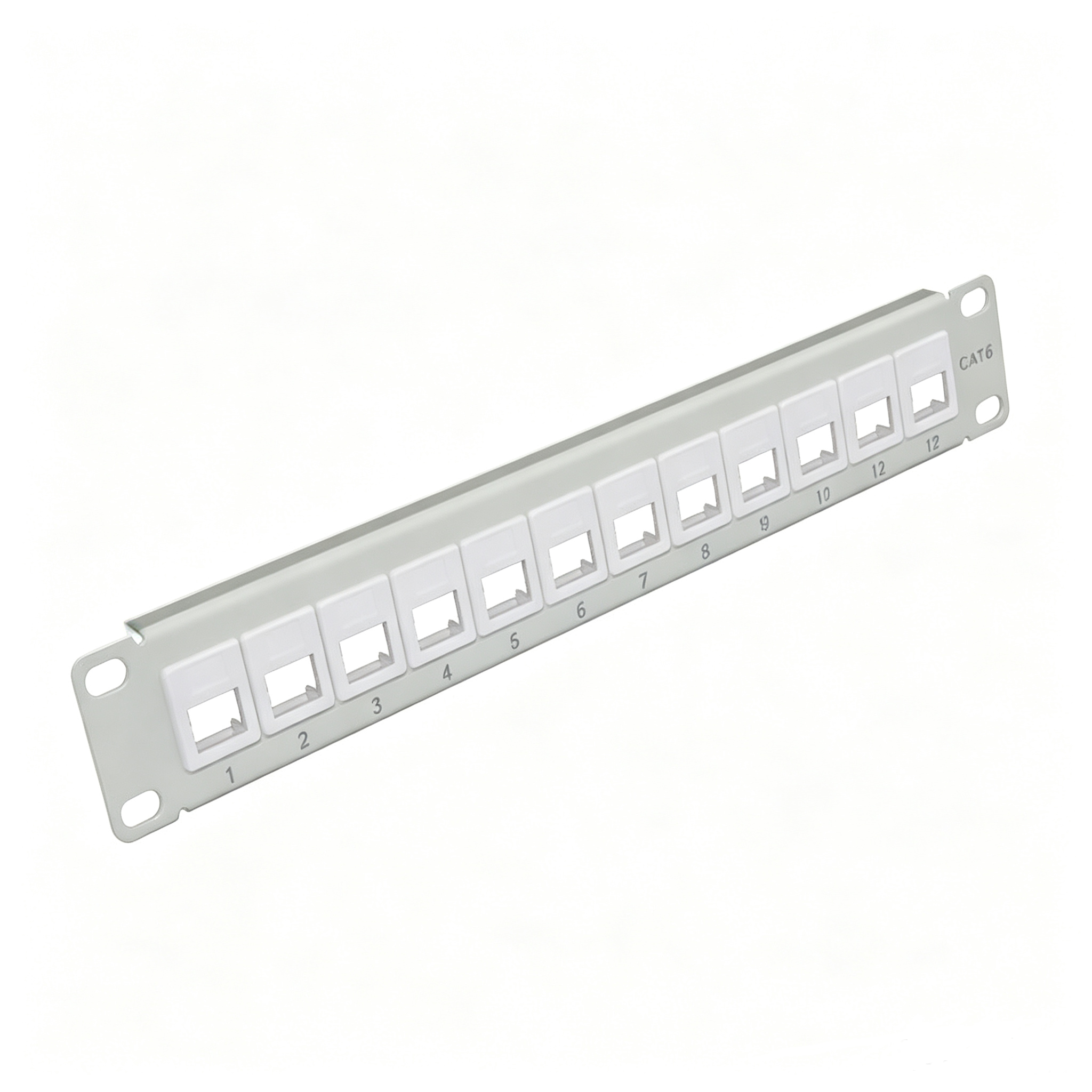 10 Inch 1U 12 Port Cat6 Blank Keystone Patch Panel Unloaded Network Patch Panel