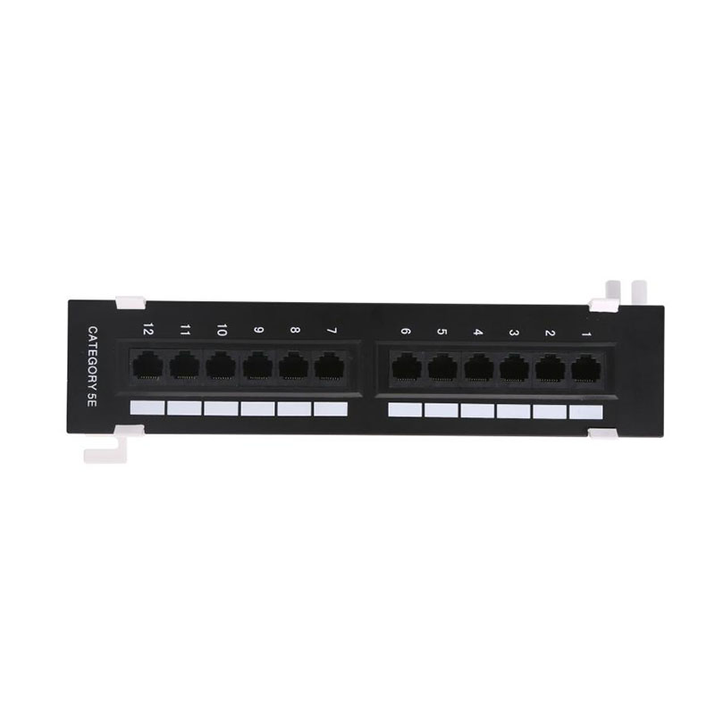 19 Inch 1U Rack Mount Patch Panel Cat5e Cat6 12/18/24/48 Port