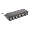 8 Port Cat6 Shielded Desktop Patch Panel, STP Wall Mount Mini RJ45 Patch Box with Ground Wire