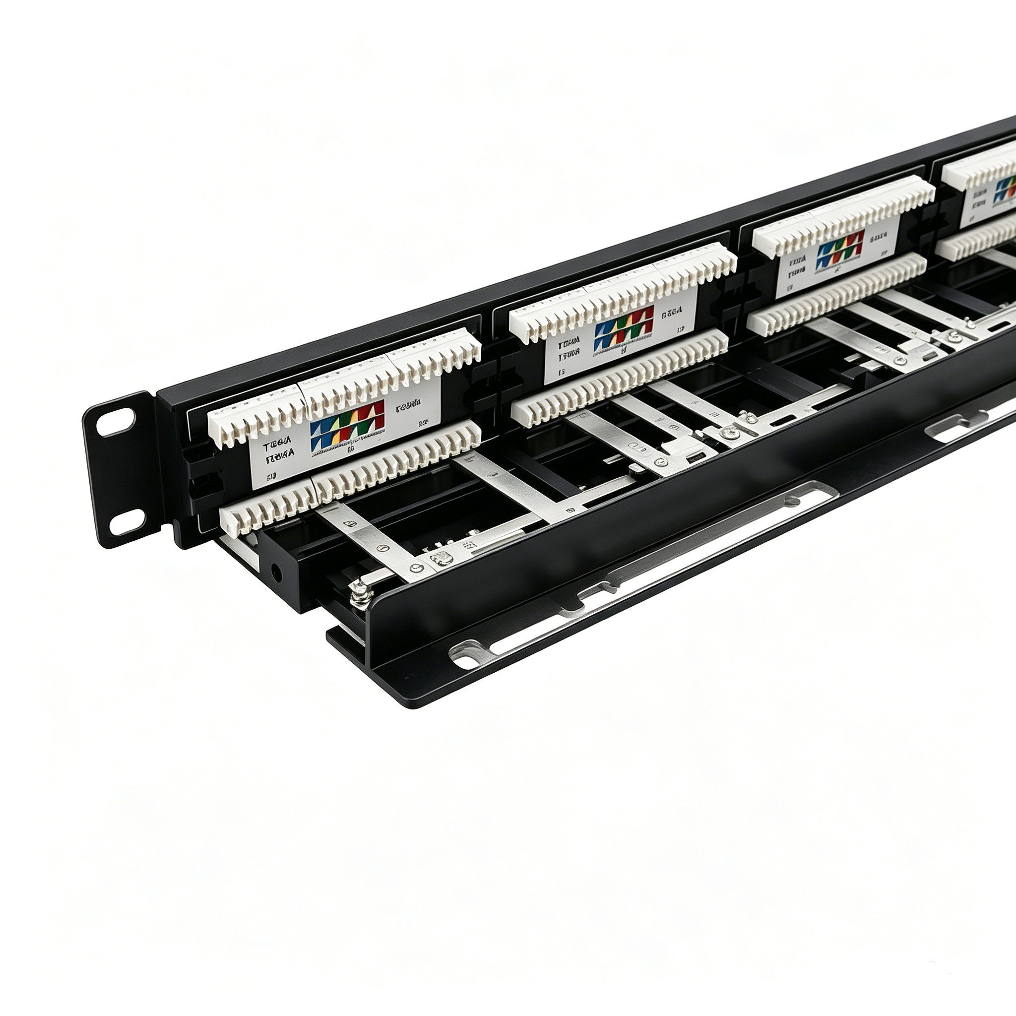 48 Port CAT6 UTP Patch Panel 1U 19 Inch Rack Mount RJ45 Network Patch Panel
