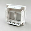 2 Port French Style Angled Faceplate, 45x45mm Zinc Alloy Keystone Jack, European Style 45 Type Dual Hole Panel