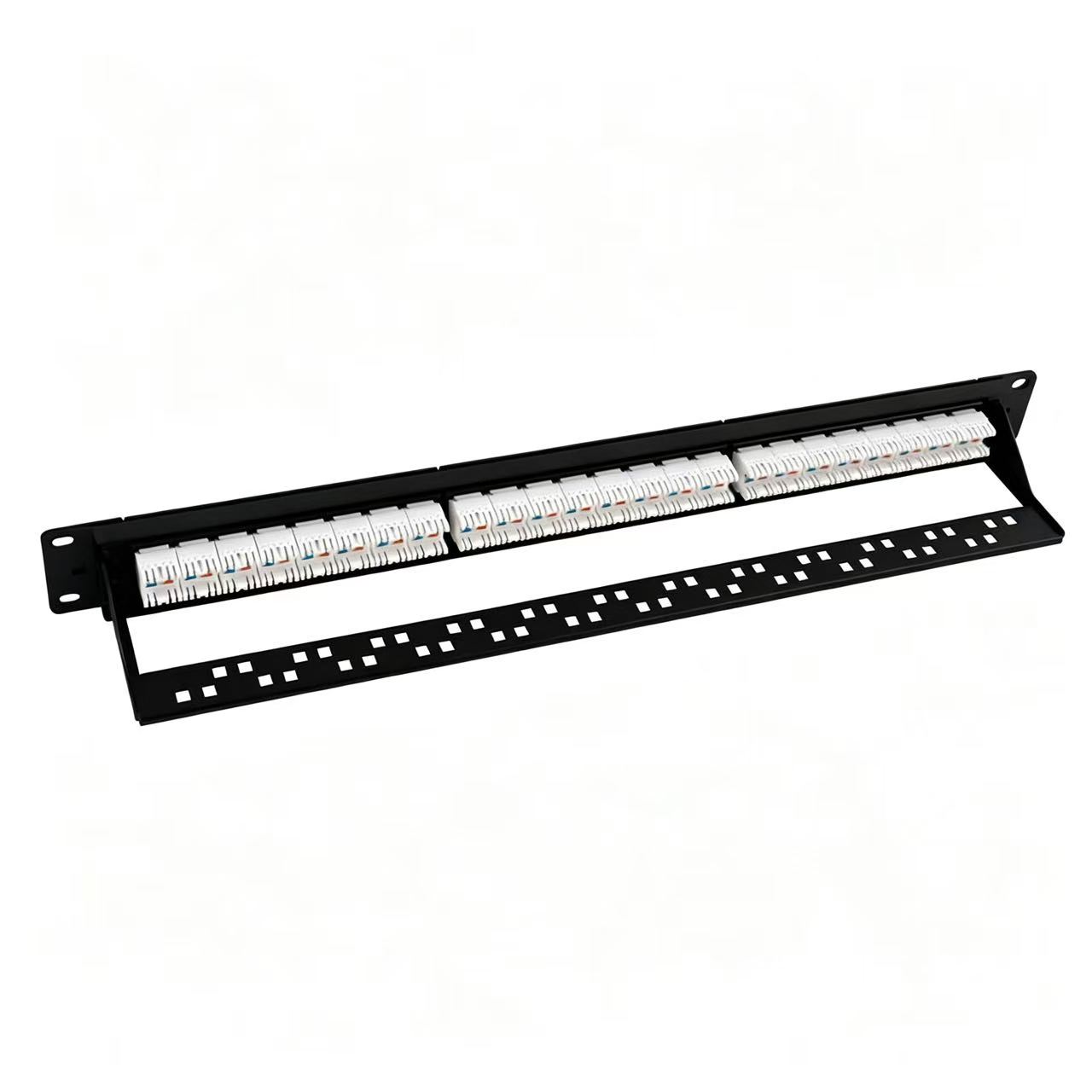 24 Port Cat6 RJ45 Patch Panel 19 Inch 1U Rack Mount Ethernet Network Patch Panel With Cable Support Bracket