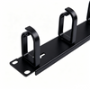 1U 19 Inch Rack Mount Cable Management Panel with 5 Plastic U Rings For Server Cabinet