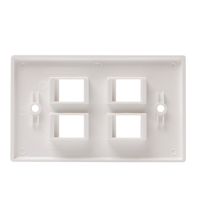 4 Port Keystone Wall Plate, US Standard 120 Type Faceplate for RJ45 RJ11 Keystone Jack
