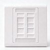 4 Port Keystone Wall Plate, 86 Type ABS Faceplate for RJ45 RJ11 Keystone Jack
