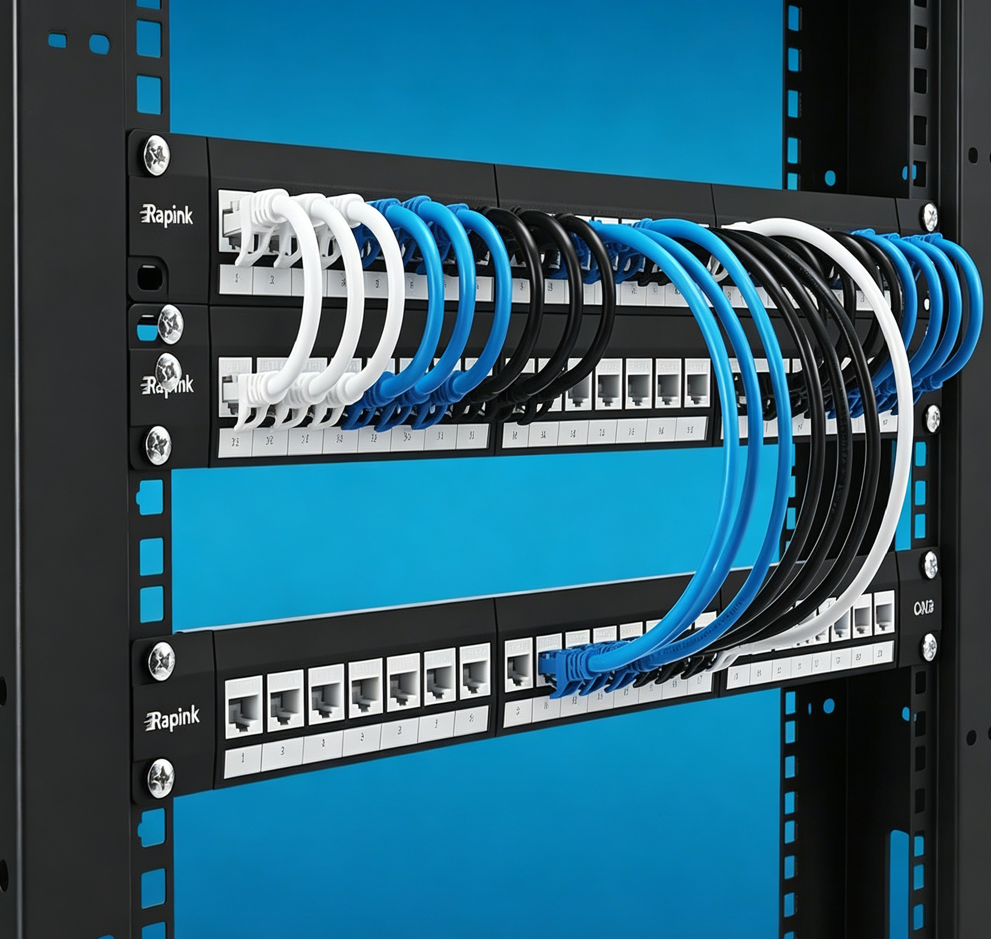 128° Angled Blank Patch Panel 1U 19 Inch 12/24 Port Empty Keystone Network Patch Panel with Ground Wire