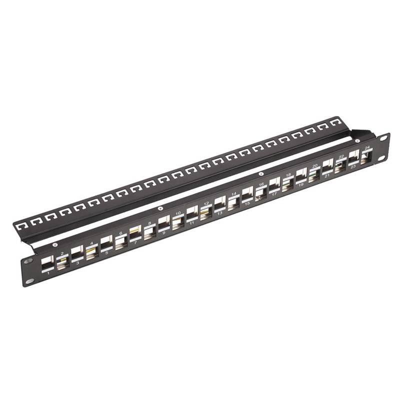 1U 19 英寸 24 Port Empty Modular Patch Panel