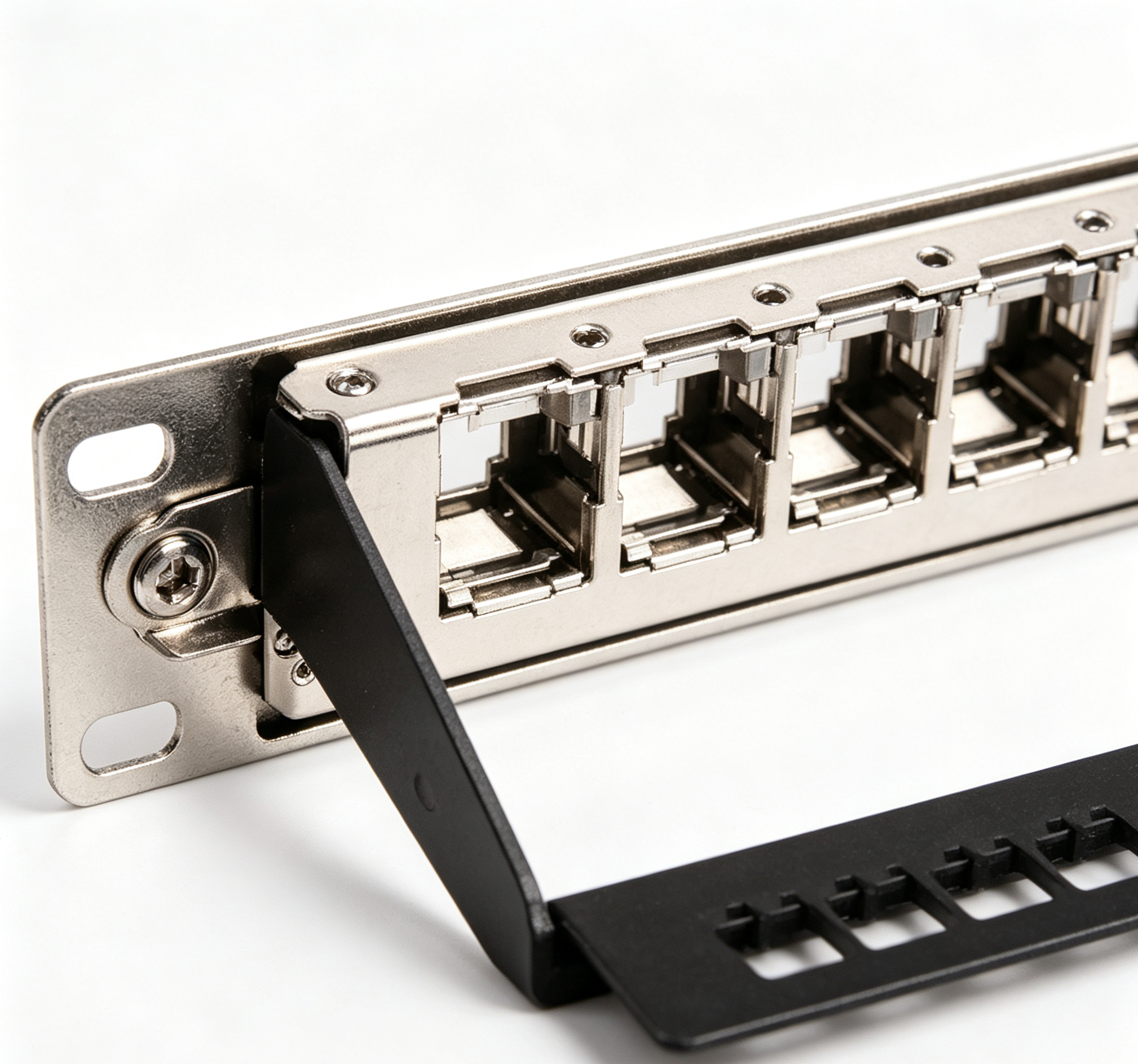 24 Port Blank Patch Panel 1U Rack Mount FTP Empty Patch Panel With Cable Management Bar