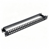 24 Port Blank Shielded Patch Panel 1U 19 Inch Empty Modular Patch Panel with Cable Manager Ground Wire
