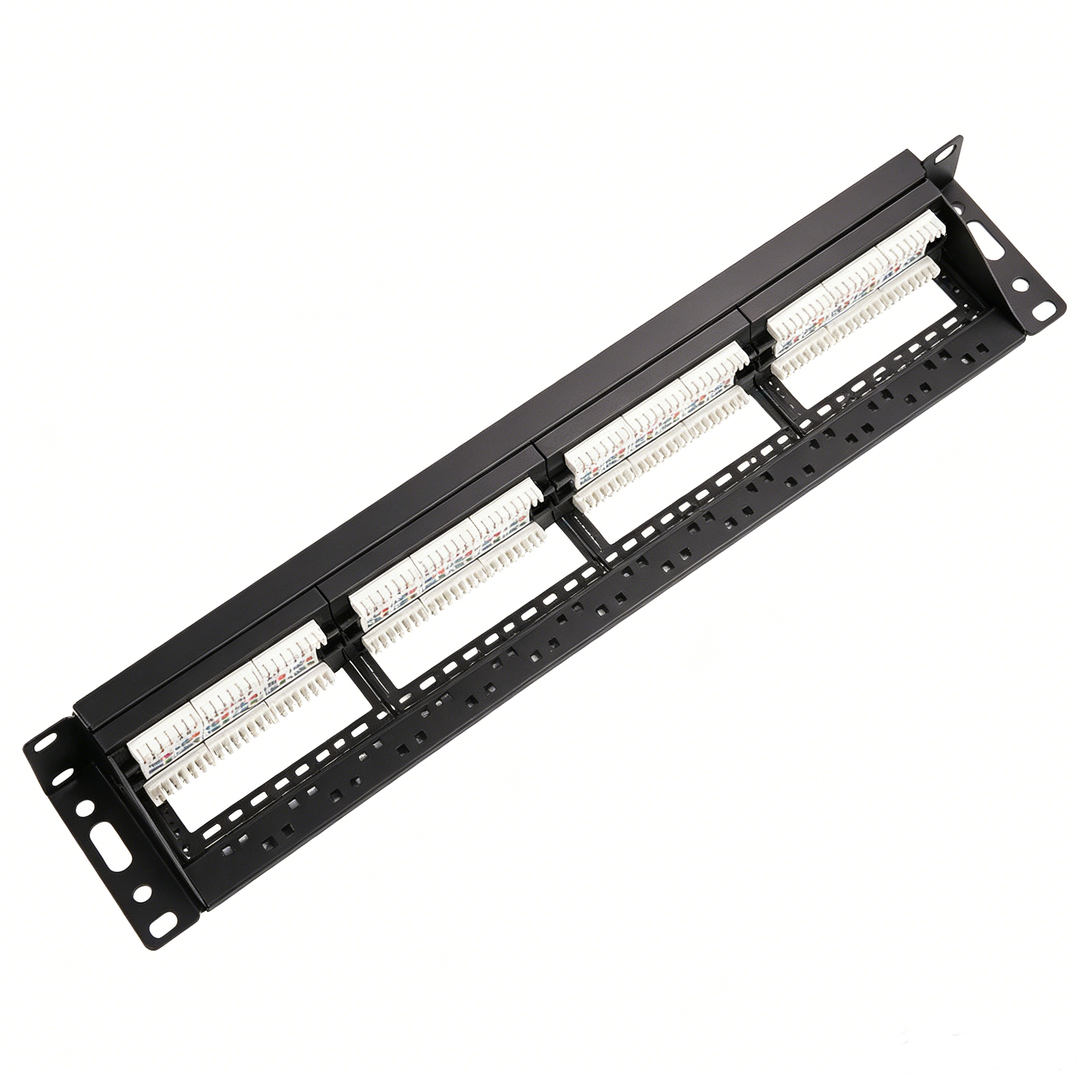 19 Inch 1U 24 Port Cat6A UTP Patch Panel PP6-07-C6A Rack Mount RJ45 Ethernet Patch Panel