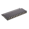 12 Port 0.5U Cat6A STP Shielded Patch Panel 10 Inch Rack Mount 10Gigabit RJ45 Network Patch Panel