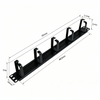 1U Rack Mount Cable Manager 5 D-Ring Metal Cable Organizer with Dust Brush for Standard 19'' Server Network Cabinet