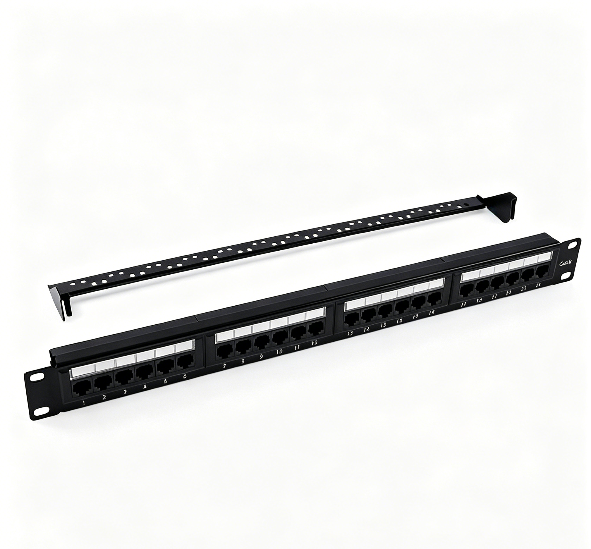 48 Port CAT6 UTP Patch Panel 1U 19 Inch Rack Mount RJ45 Network Patch Panel