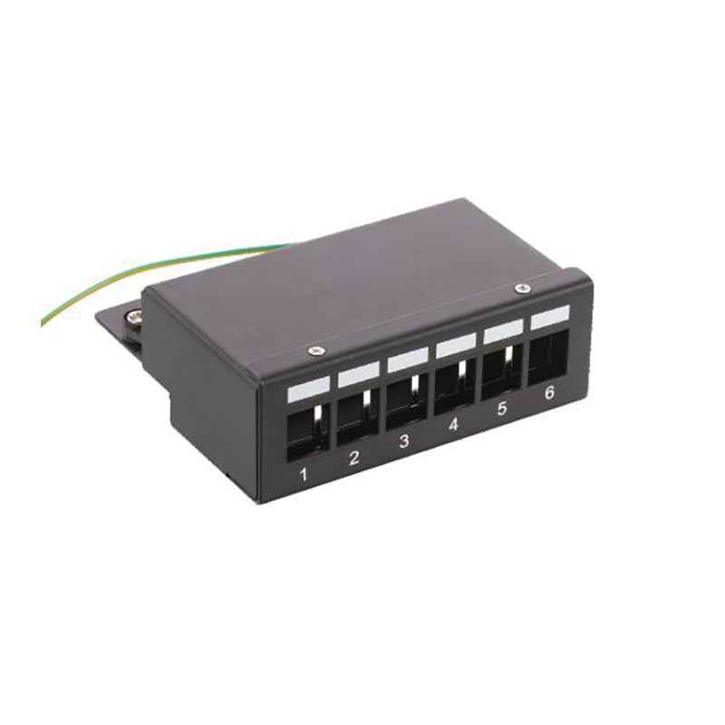 6 Port Shielded Mini Desktop Patch Panel Empty Wall Mount 6 Ports STP Patch Box