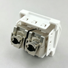 2 Port French Style Angled Faceplate, 45x45mm Zinc Alloy Keystone Jack, European Style 45 Type Dual Hole Panel