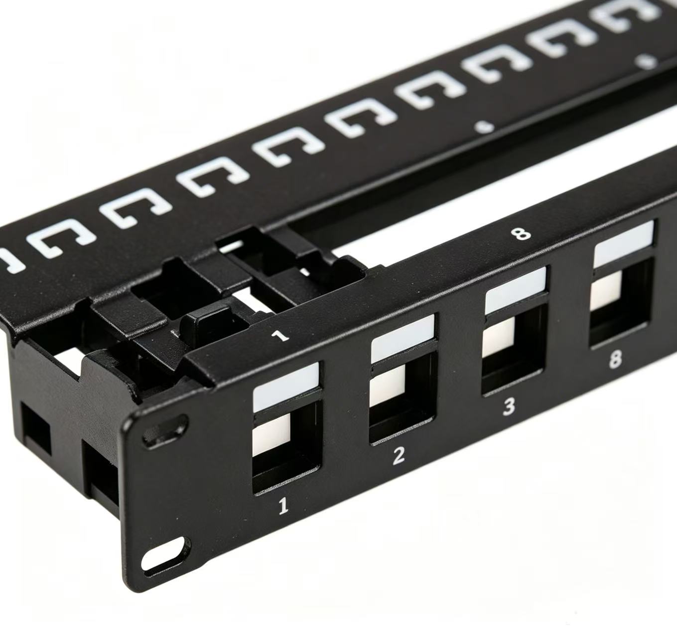 24 Port Unloaded Keystone Patch Panel | 1U 19 Inch Rack Mount Empty Patch Panel