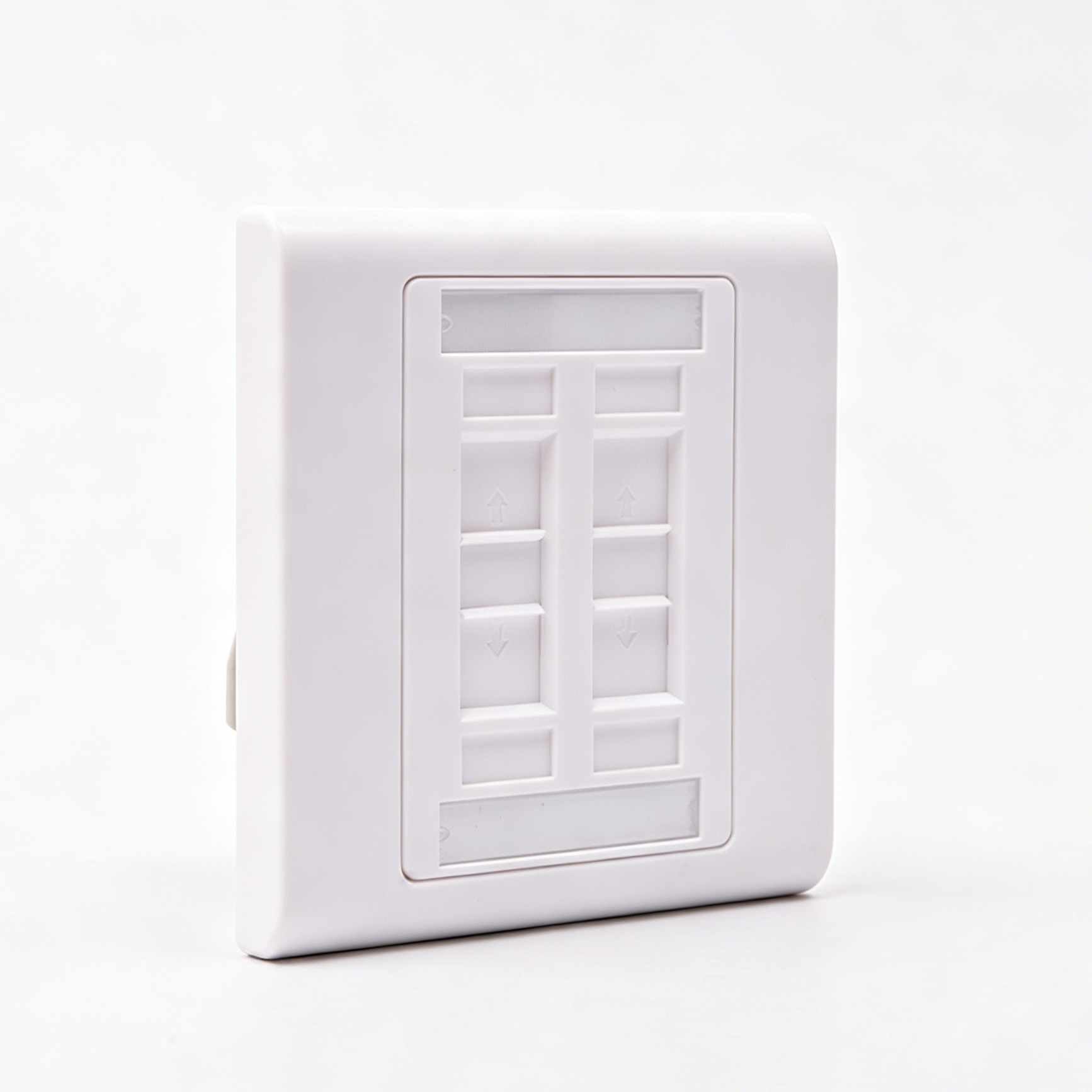 4 Port Keystone Wall Plate, 86 Type ABS Faceplate for RJ45 RJ11 Keystone Jack