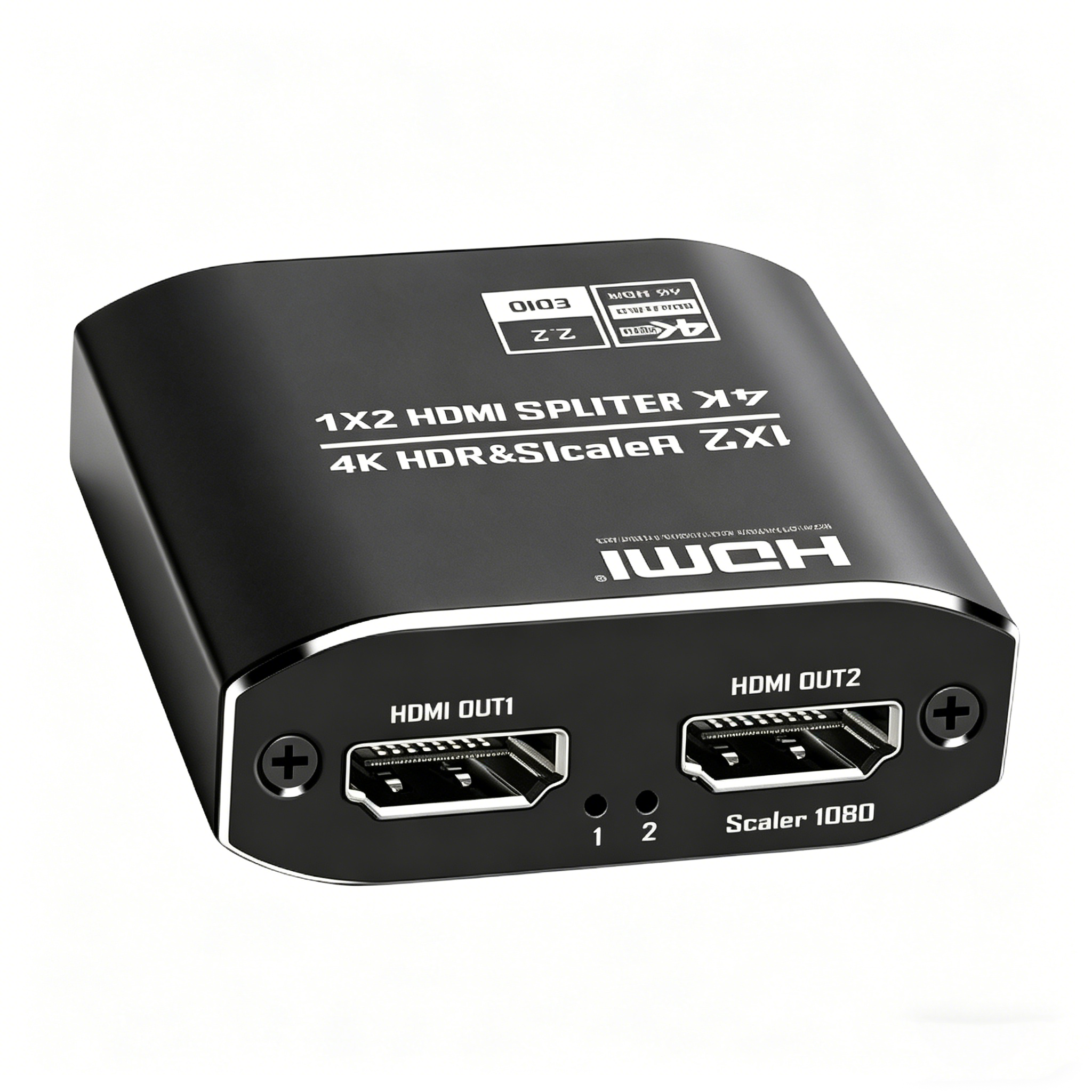 1x2 HDMI 2.0b Splitter 4K60Hz with EDID And Scaler for Dual Monitors
