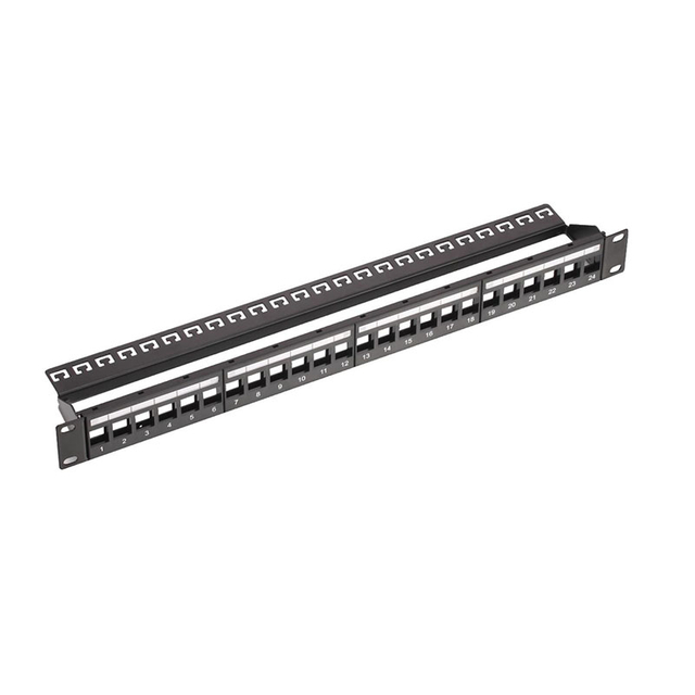 1U 19 英寸 24 Port Empty Modular Patch Panel