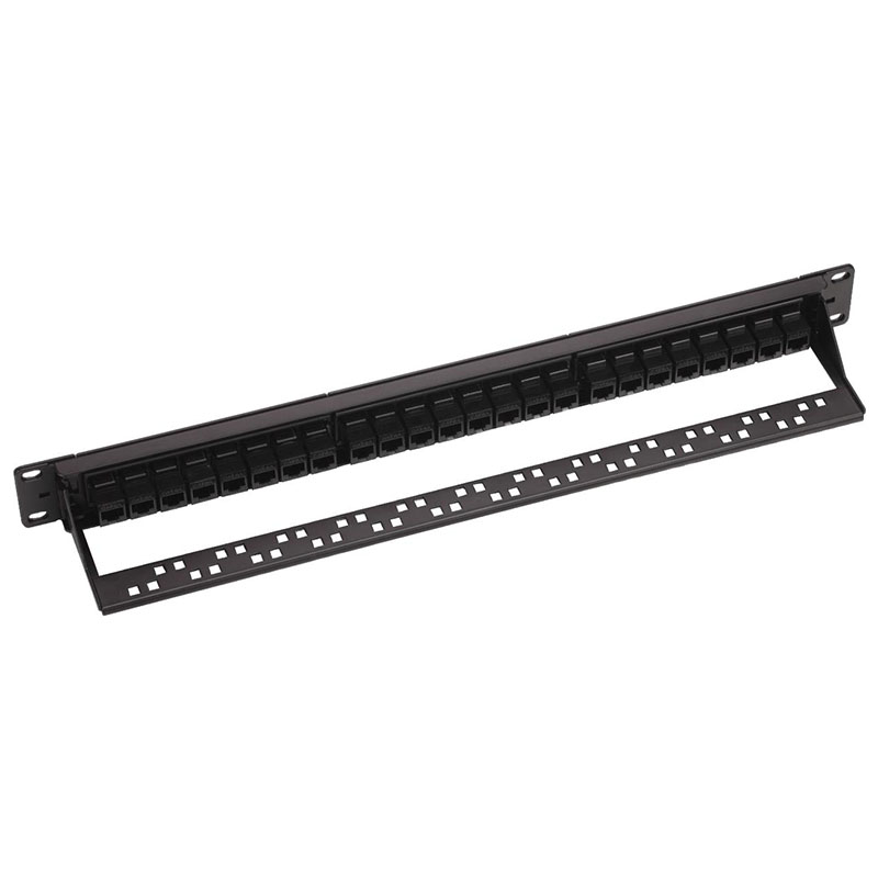 24 Port CAT6A Tool-less Patch Panel With Cable Management Bracket