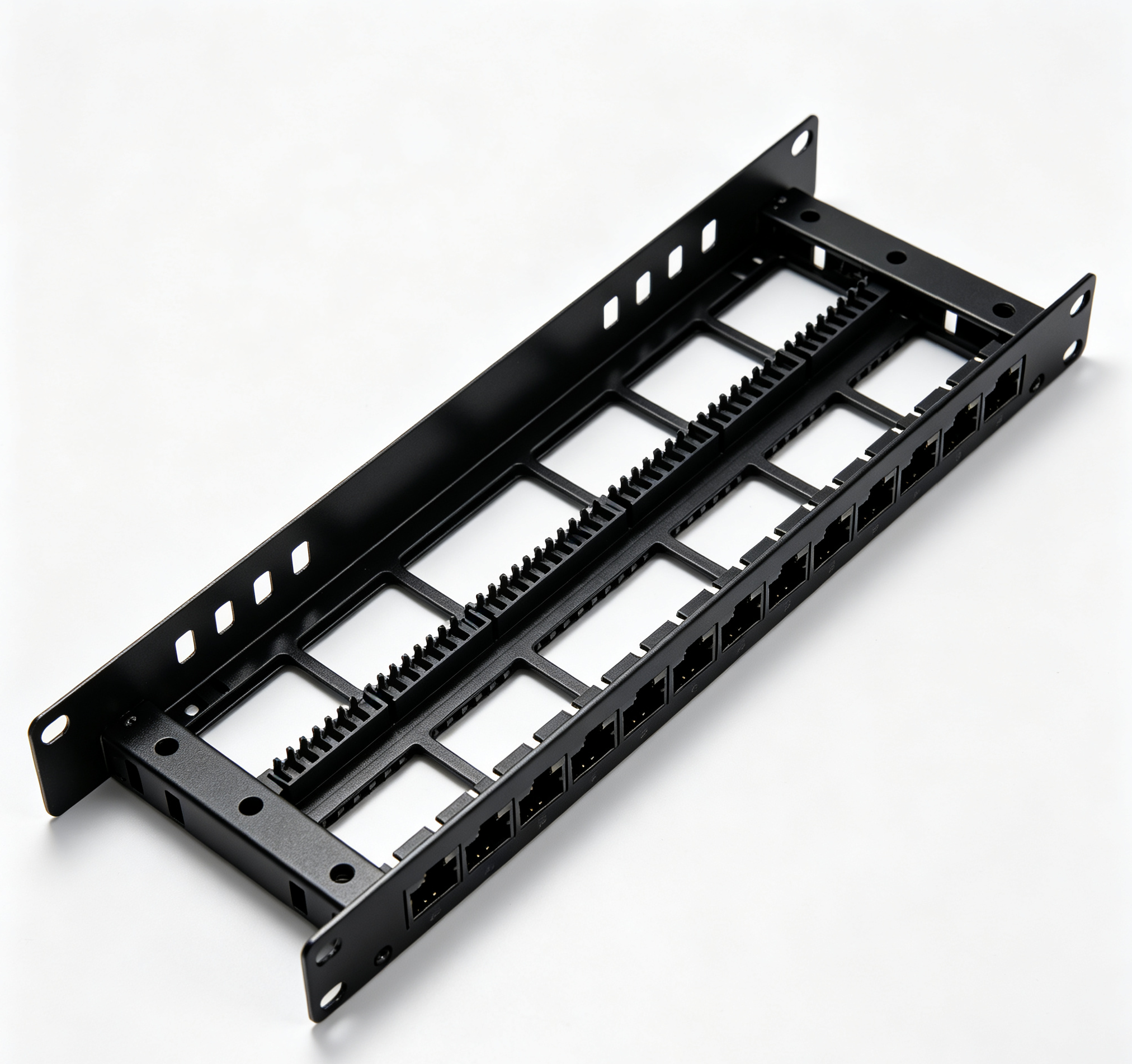 1U 24 Port Keystone Empty Patch Panel 19 Inch Rack Mount Unloaded Patch Panel