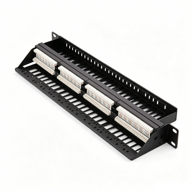 19 Inch 1U 24 Port Cat6A UTP Patch Panel PP6-07-C6A Rack Mount RJ45 Ethernet Patch Panel