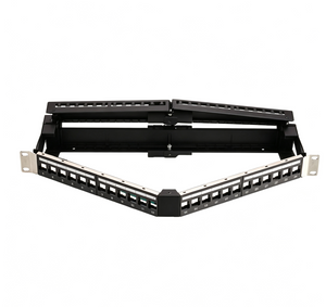 1U 19 Inch 24 Port V Type Angled Blank Keystone Patch Panel Empty Frame