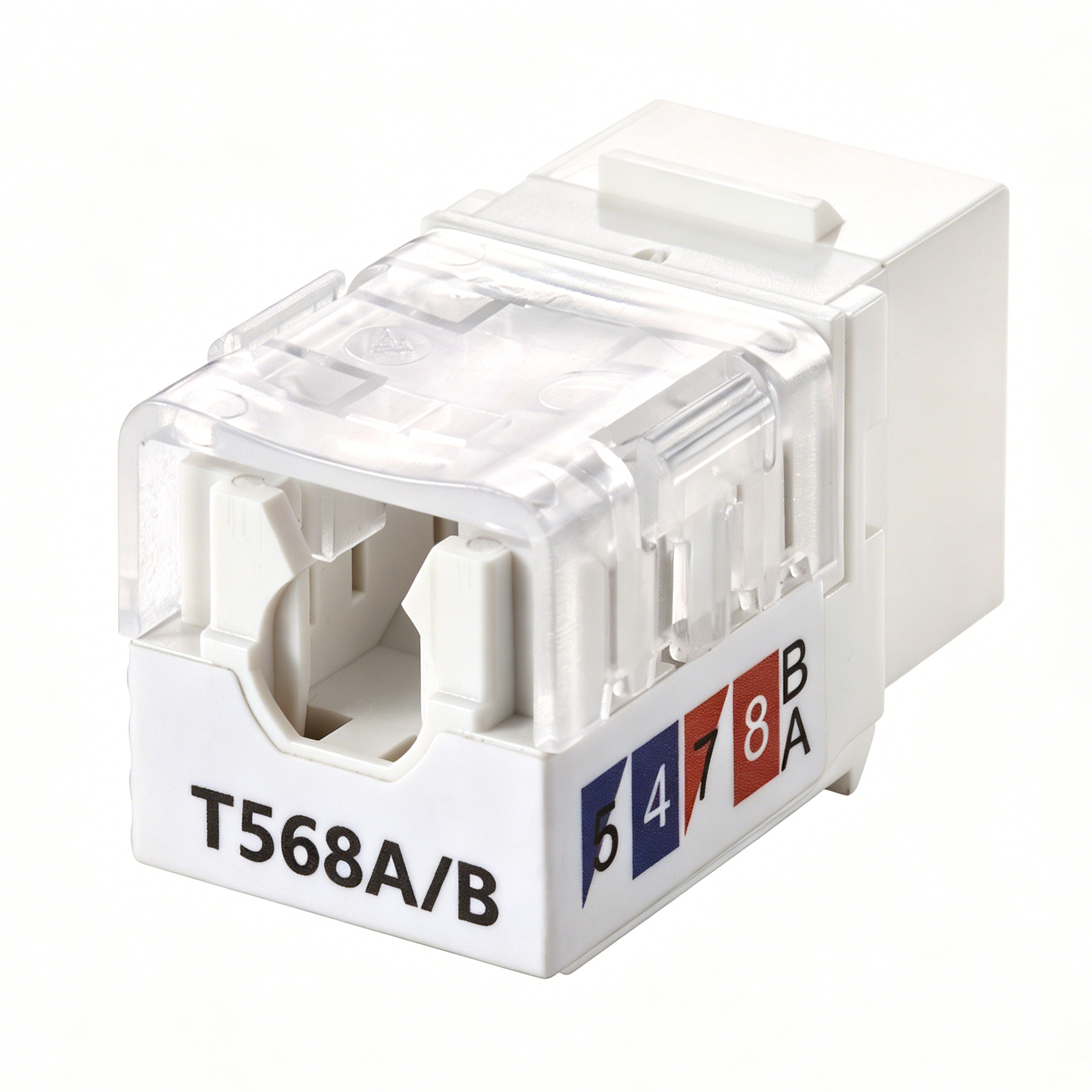 Unshielded Cat6a Keystone Jack, 90-Degree Punch Down Type RJ45 Module