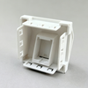 Single Port Angled Faceplate, 45x45mm French Style Zinc Alloy Wall Plate, 1 Hole European Information Panel