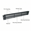 1U 24 Port Blank Patch Panel Unloaded Keystone Jack Rack Mount Panel