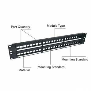 1U 24 Port Blank Patch Panel Unloaded Keystone Jack Rack Mount Panel