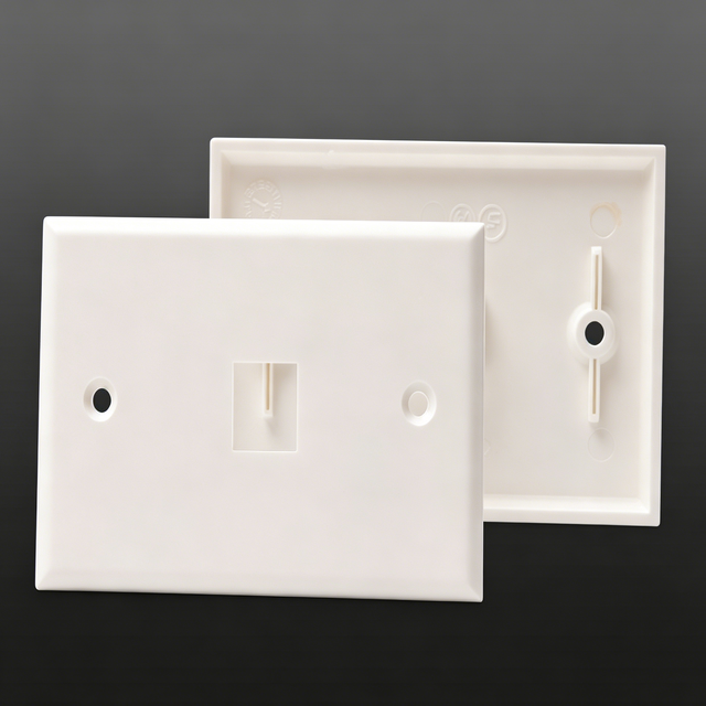 1 Port Keystone Wall Plate, US Standard 120 Type Faceplate for RJ45 RJ11 Keystone Jack