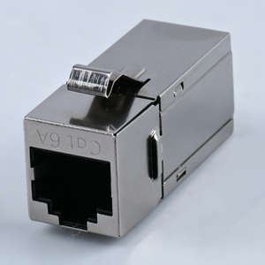 Cat6a Shielded 90 Degree Keystone Coupler, RJ45 Female To Female Inline Adapter