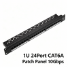 24 Port CAT6A Tool-less Patch Panel With Cable Management Bracket