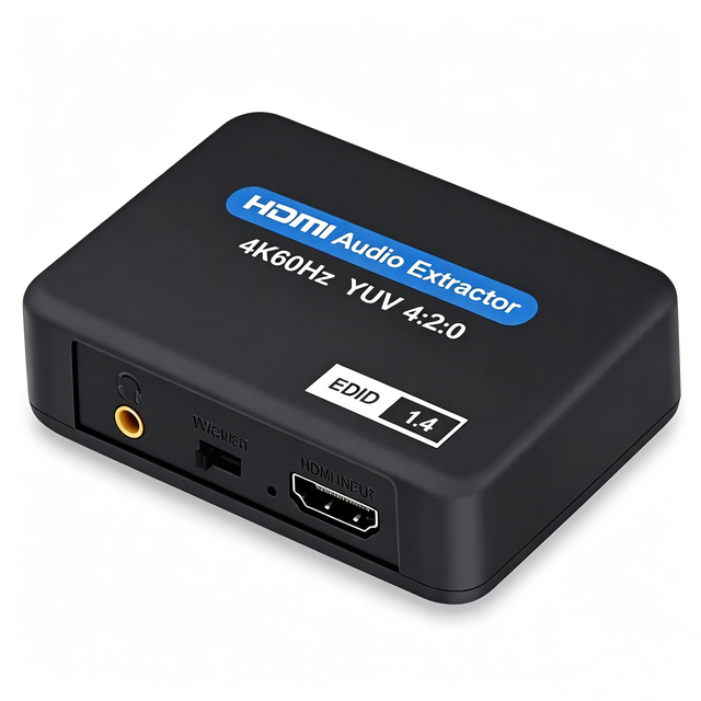 HDMI Audio Extractor 4K 30Hz, Optical SPDIF + 3.5mm Stereo Output